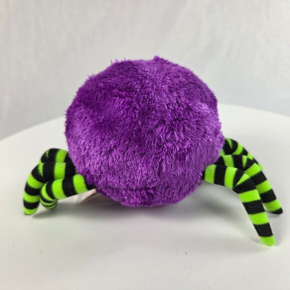 2014 RARE RETIRED TY BEANIE BABY BOO~CRAWLY THE PURPLE HALLOWEEN SPIDER 6" - Picture 2 of 5